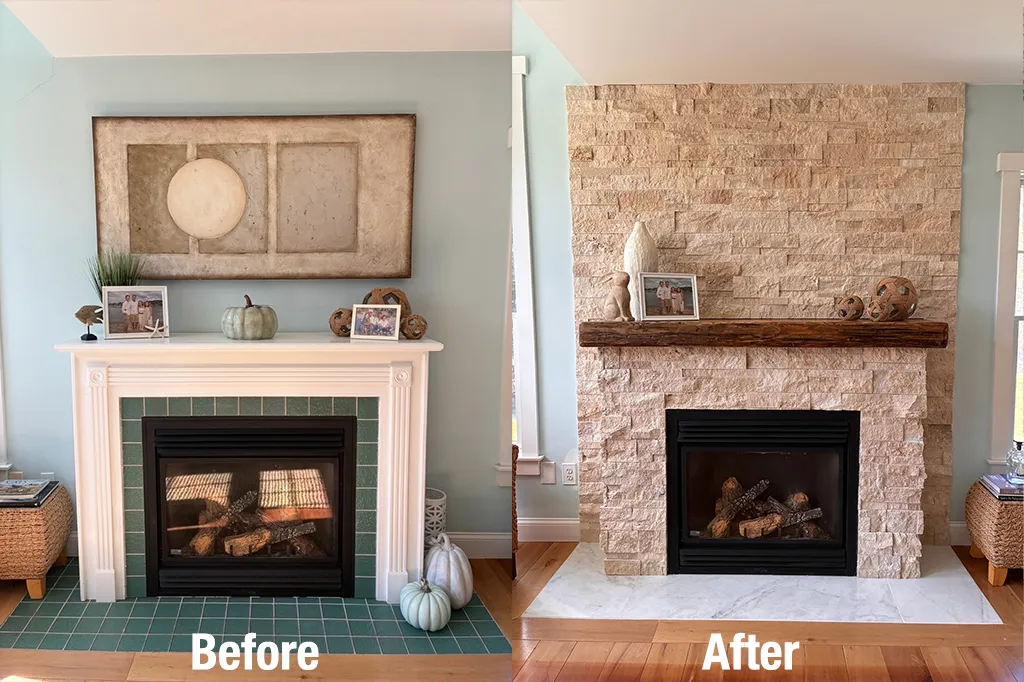 Stone Fireplace Remodel — Carpentry By Allen, Martha's Vineyard