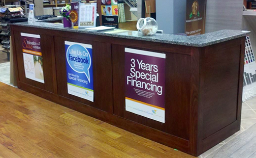 Custom Wood Reception Desk for a Commercial Store
